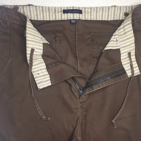 Banana Republic Men Jeans 35x34 Brow Denim Pant Vintage Chino Drawstring - Picture 2 of 6